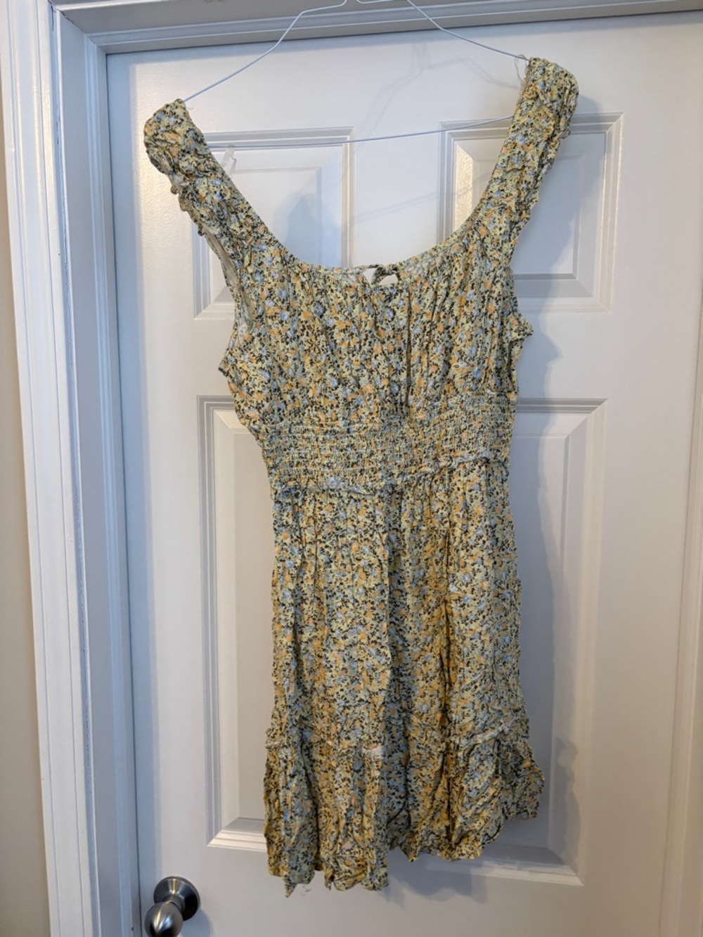 Wild Fable Floral Cottagecore Prarie Smocked Mini Dress Women’s Large Milkmaid - Picture 5 of 6